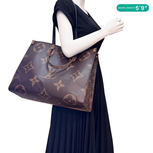Louis Vuitton  Onthego GM Reverse Monogram Canvas Tote Bag Brown - Picture 2 of 16